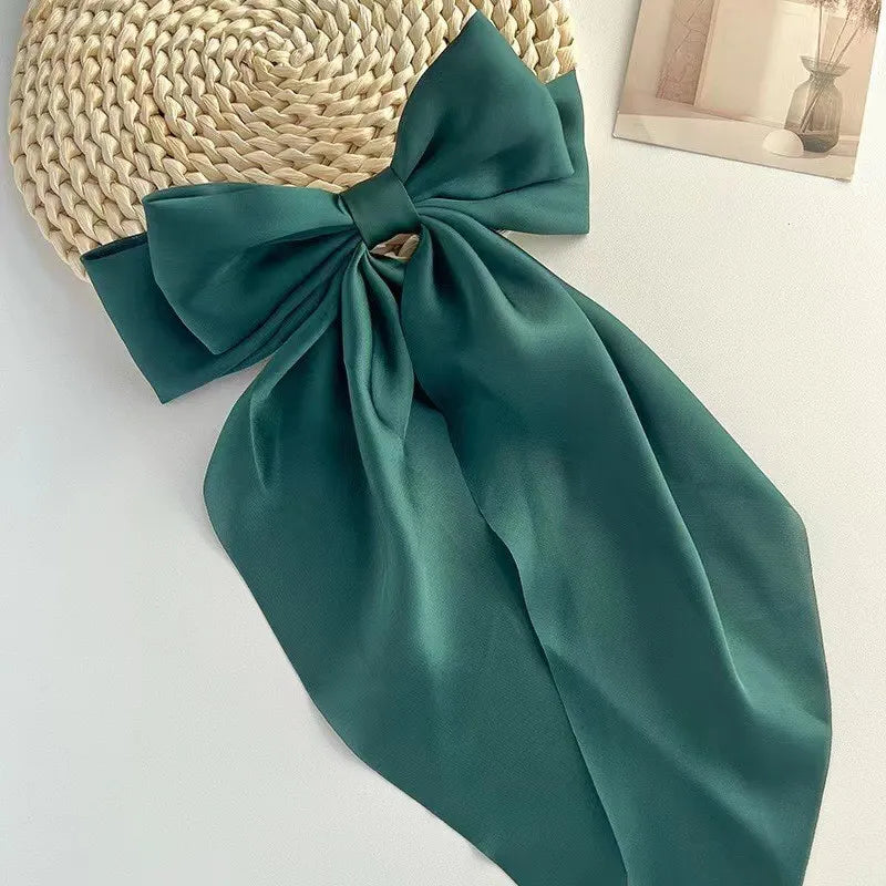 💥Flash Sale🔥Large Bow Hair Clip for Women – Wedding & Everyday Ponytail Accessory with Long Tail
