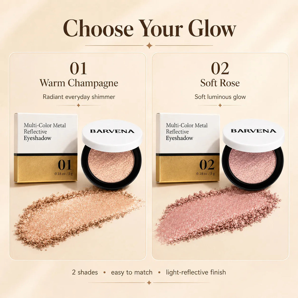 🎨💫 Multi-color metallic eyeshadow: shimmery, buildable metallic eyeshadow