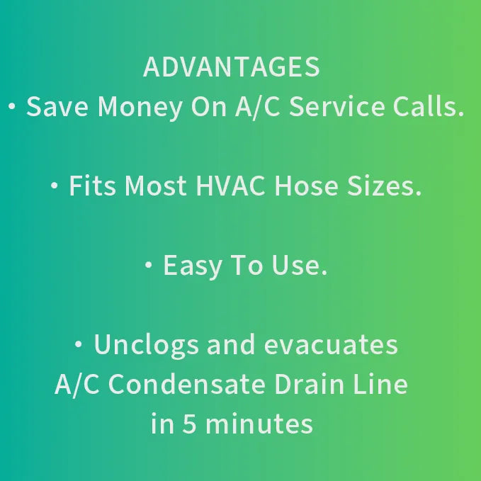 AC Drain Line Cleaner Adapter Evacuates & Unclog AC Drain Line