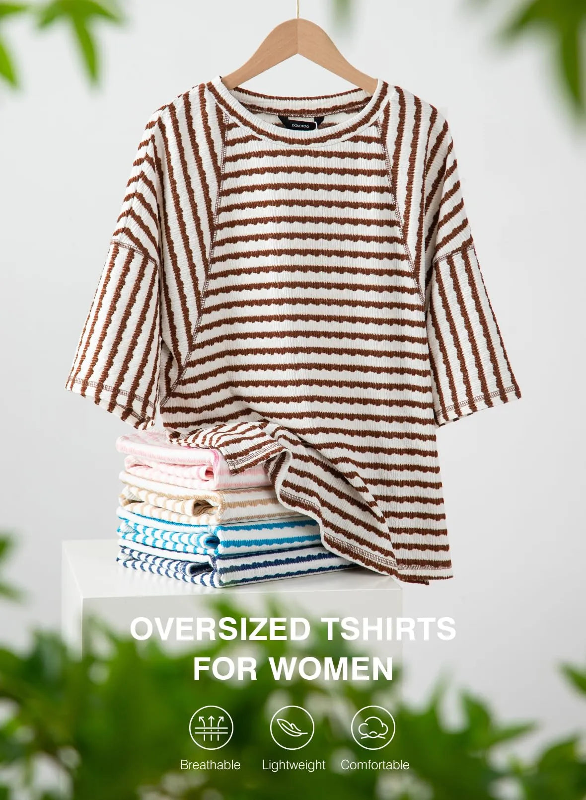 🔥🔥Womens Summer Tops Oversized Tshirts for Women Striped Color Block Short Sleeve T Shirts Crewneck Casual Tee Blouses