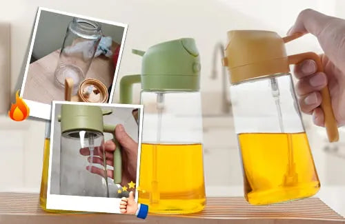 2-in-1 Glass Oil Spray and Pour Bottle