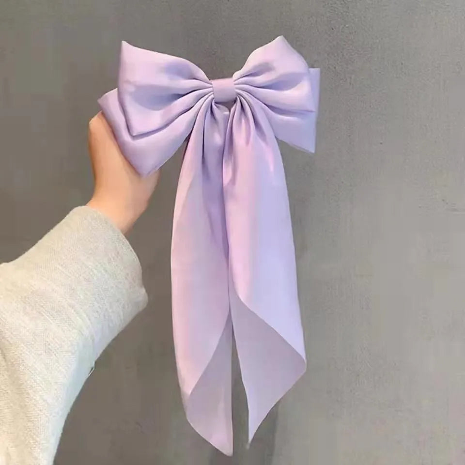 💥Flash Sale🔥Large Bow Hair Clip for Women – Wedding & Everyday Ponytail Accessory with Long Tail