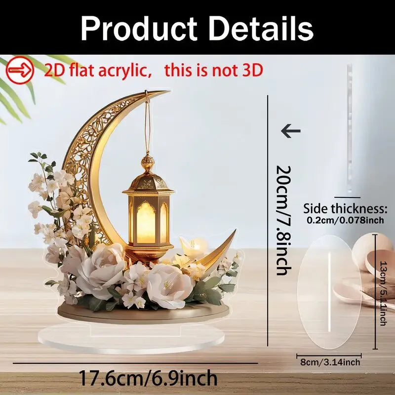 🕌2D Mosque Moon Ornament🌙Ramadan Festival