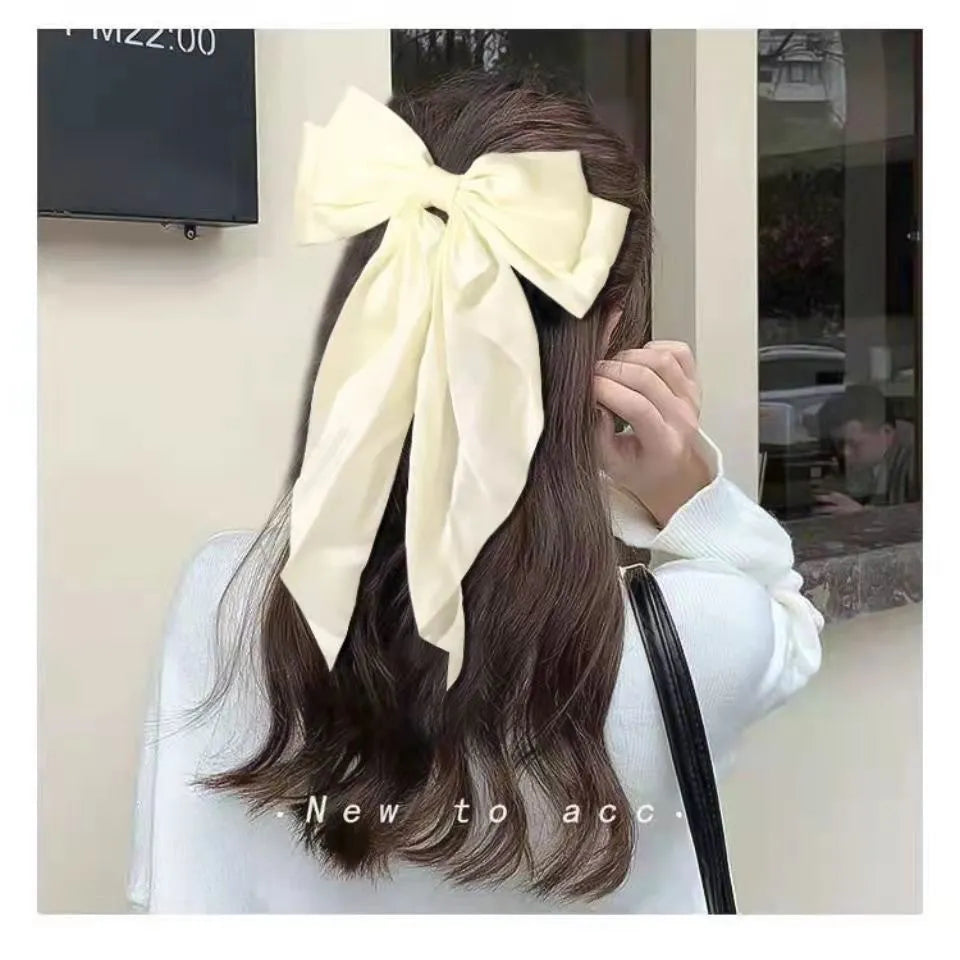 💥Flash Sale🔥Large Bow Hair Clip for Women – Wedding & Everyday Ponytail Accessory with Long Tail