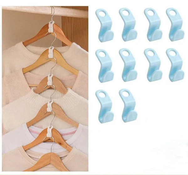 Space-Saving Clothes Hanger Connector Hooks