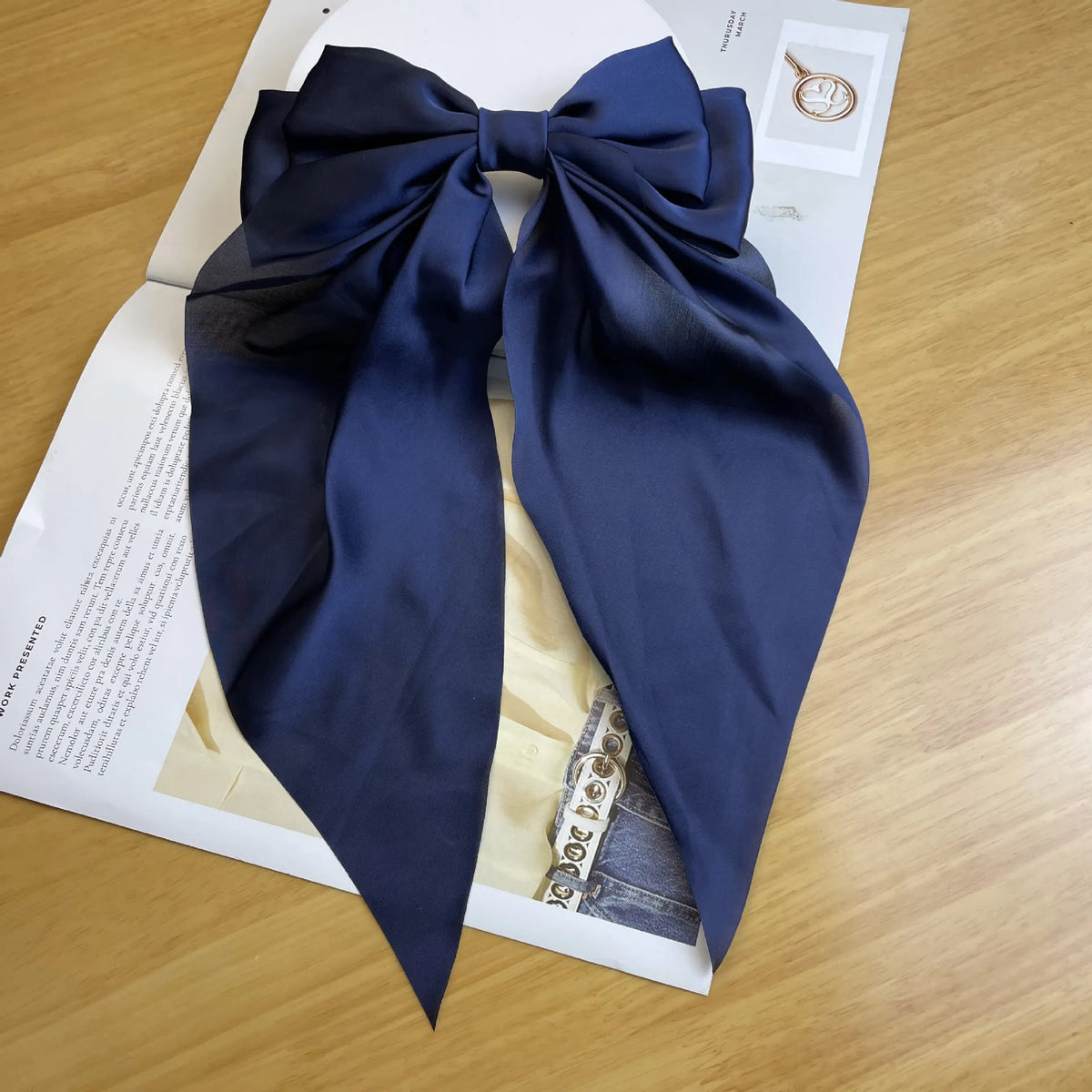 💥Flash Sale🔥Large Bow Hair Clip for Women – Wedding & Everyday Ponytail Accessory with Long Tail