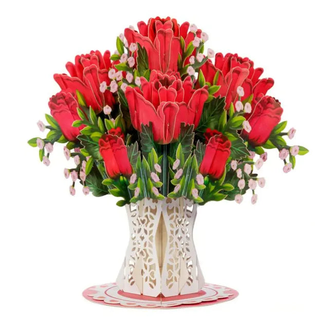 💌2-in-1 Gift & Décor for Every Moment🌸3D Flower Bouquet Pop Up Card