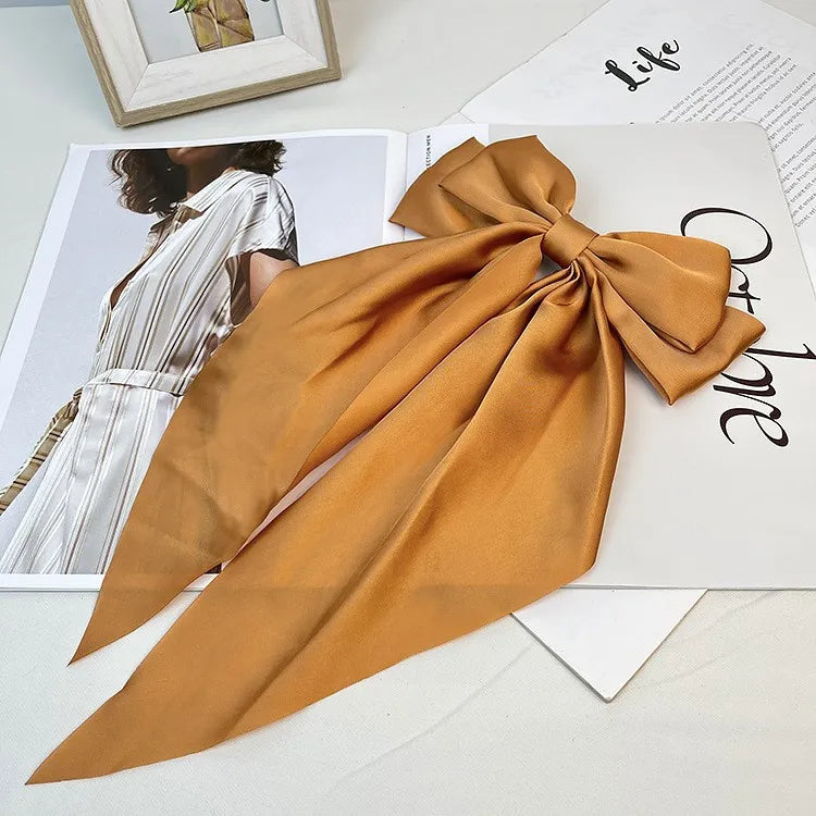 💥Flash Sale🔥Large Bow Hair Clip for Women – Wedding & Everyday Ponytail Accessory with Long Tail