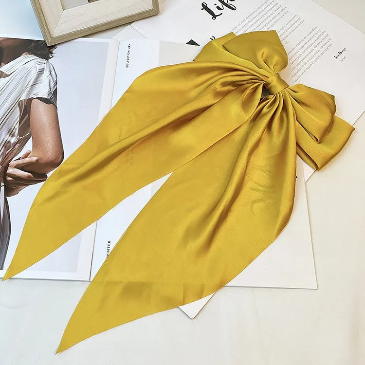 💥Flash Sale🔥Large Bow Hair Clip for Women – Wedding & Everyday Ponytail Accessory with Long Tail