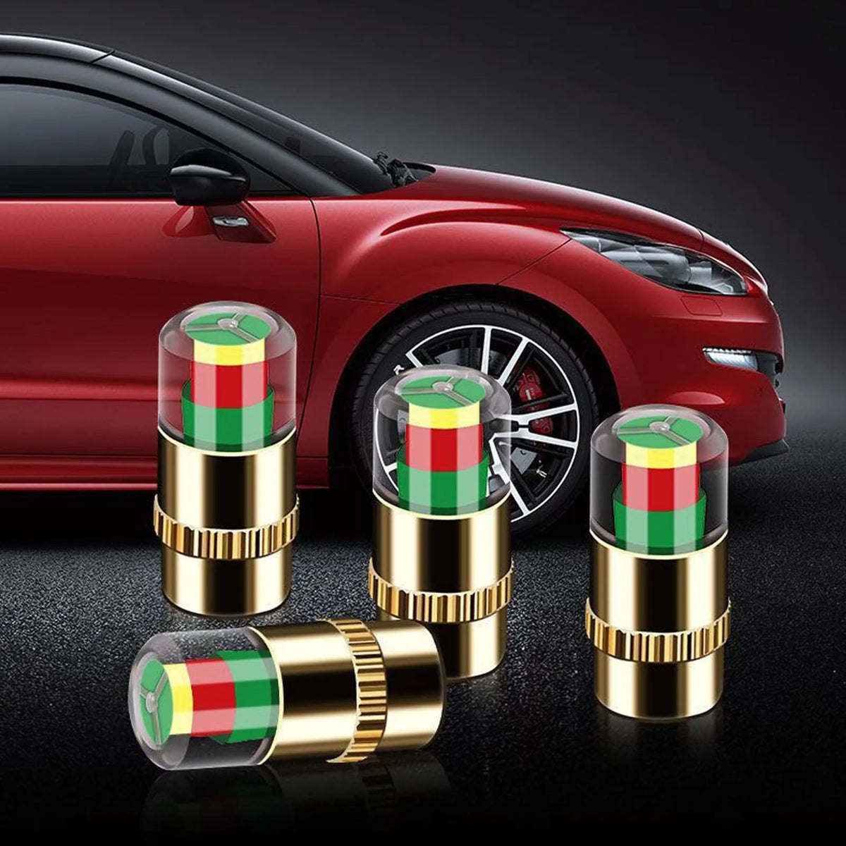 🔥 4Pcs Car Tire Pressure Monitor Valve Stem Caps