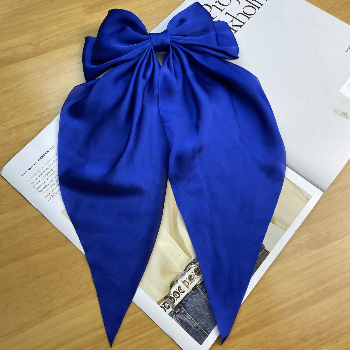 💥Flash Sale🔥Large Bow Hair Clip for Women – Wedding & Everyday Ponytail Accessory with Long Tail