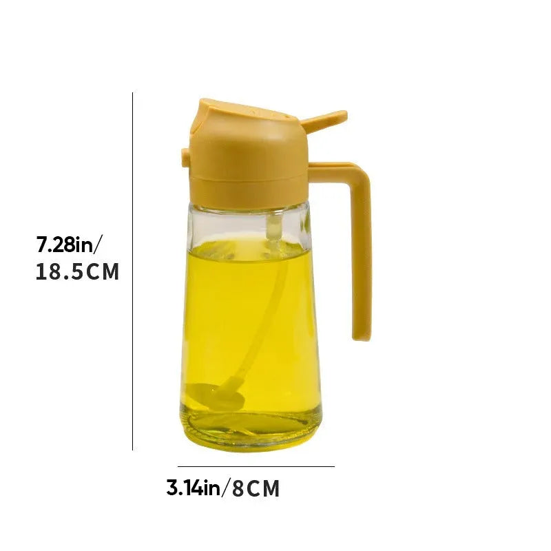 2-in-1 Glass Oil Spray and Pour Bottle