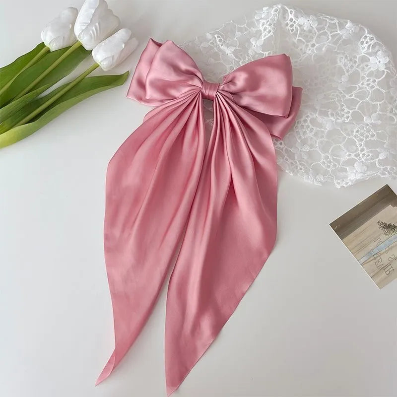 💥Flash Sale🔥Large Bow Hair Clip for Women – Wedding & Everyday Ponytail Accessory with Long Tail