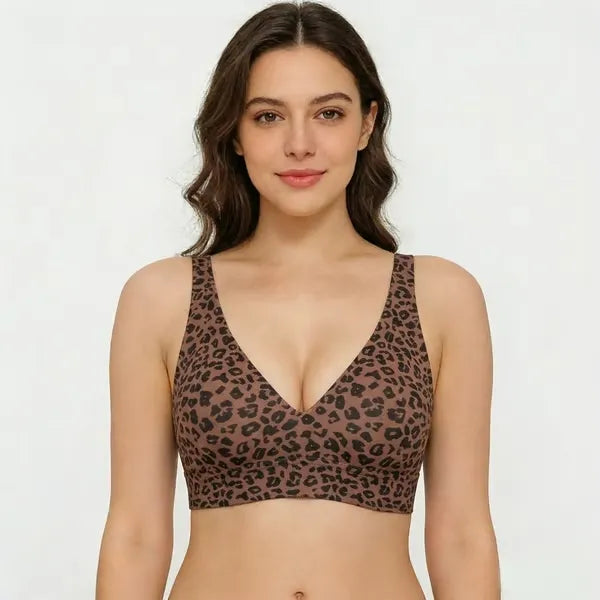 🔥Super Firming Leopard Print Jelly Bra | Women Wirefree Bras 👍No More Sagging Breasts