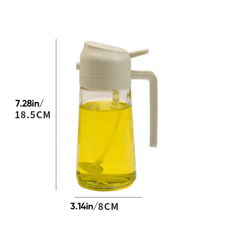 2-in-1 Glass Oil Spray and Pour Bottle